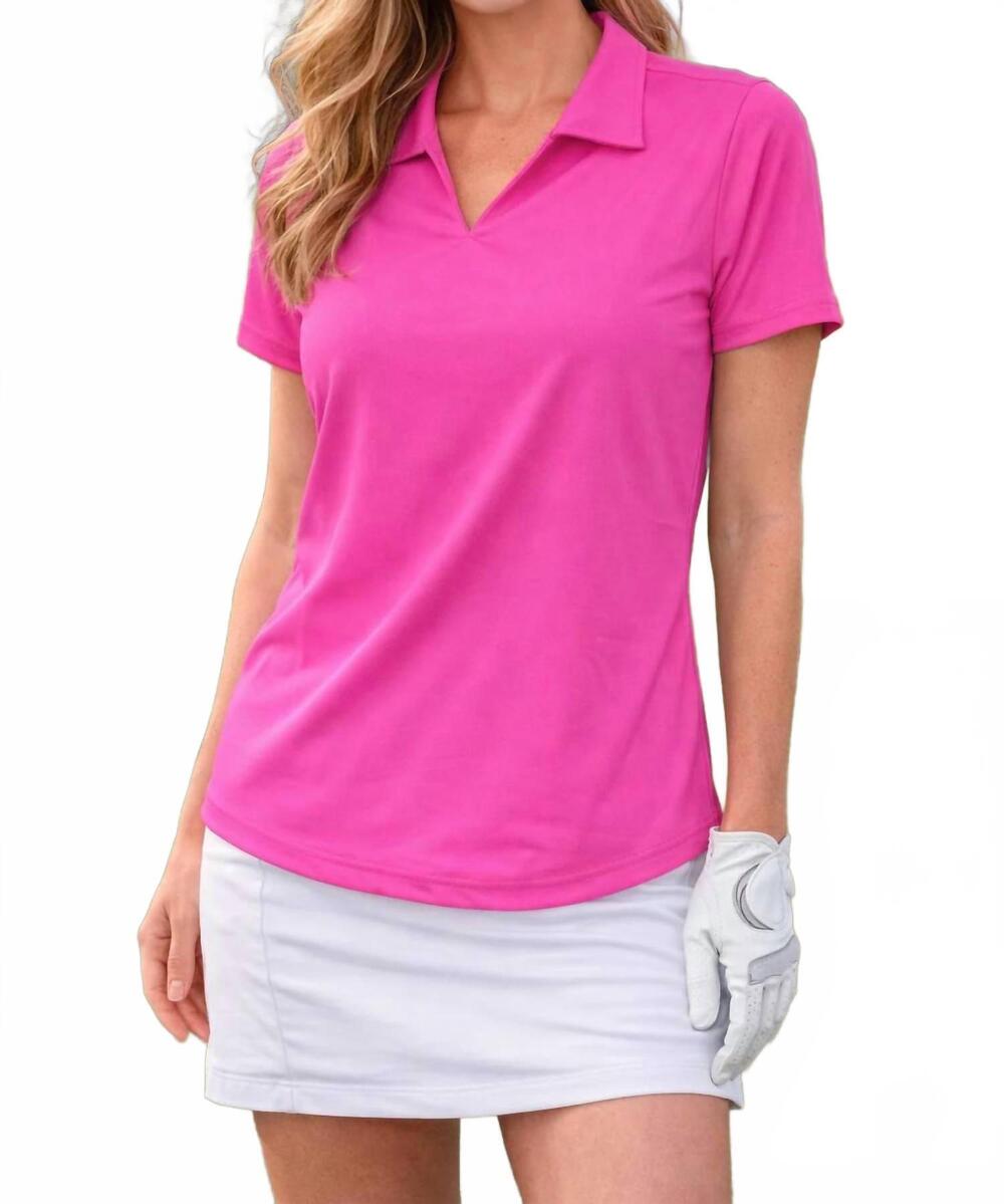 NEW LULU-B short sleeve collar top in pink